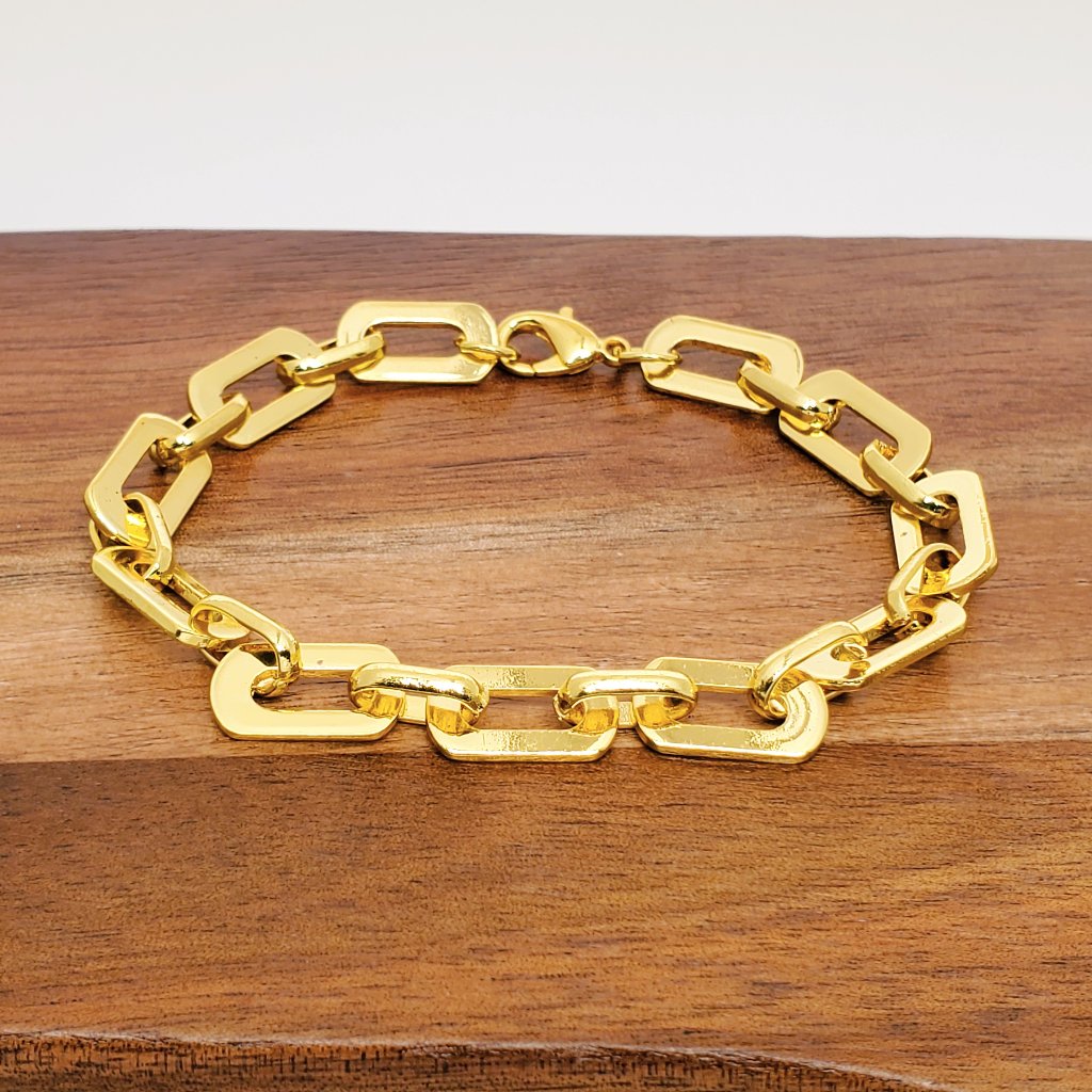 7.5" Mens 14k Gold Chain Link Style Bracelet 14 Karat Silver Jewelry 7.5 Inch